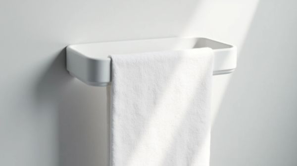 Un porte-serviettes mural blanc alliant design et praticité