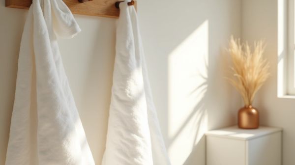 Un porte-serviettes mural blanc alliant design et praticité